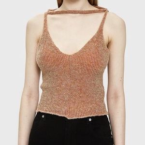 Eckhaus Latta Décolleté Knit Tank - Sand and Blue